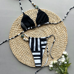 Zara Noir Beaded Bikini Set
