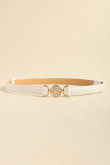 Rhinestone Decor PU Leather Belt