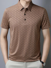 Men's Plus Size Breathable Textured Pattern Polo