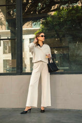 Summer Drawstring Wide Leg Pants with Pockets