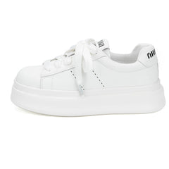 Lace Up Contrast Round Toe Platform Sneakers