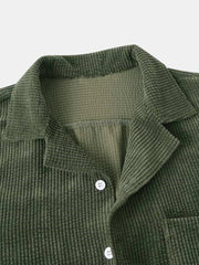 Men's Full Size Classic Textured Top and Shorts Set Plus Size