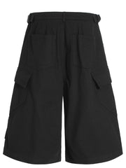 Men's Wide Leg Cargo Shorts with Flower Patch