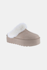Weeboo Thick Bottom Fur Trim Snow Slippers
