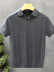 Men's Plus Size Basic style Collared Neck Knit Polo