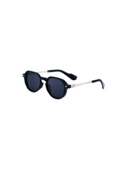 Round Frame Sunglasses with Metal Temples