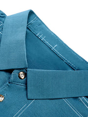 Men's Plus Size Geometric Pattern Short Sleeve Polo