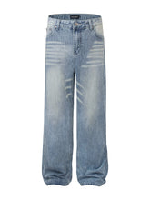 Men's High Waist Wide Leg Washed Jeans