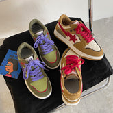 Contrast Star Lace Up Athletic Sneakers