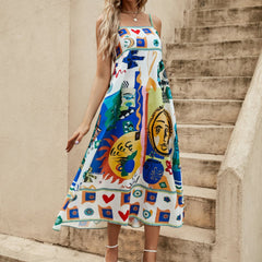 Soleil Art Print Midi Dress