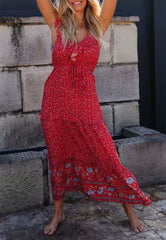 Nena Maxi Dress in Red