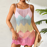 Luna Crochet Rainbow Mini Dress