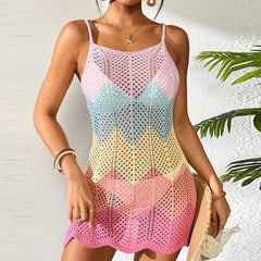 Luna Crochet Rainbow Mini Dress