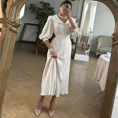 Figure-Hugging Dress With Printed Baby Collars