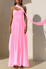 Elegantes trägerloses A-Linien-Maxikleid mit Plissee