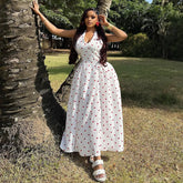 Elegant V-neck halter dress