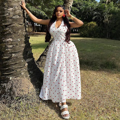 Elegant V-neck halter dress