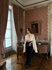 Hollow Loose Solid Color Cape Shirt