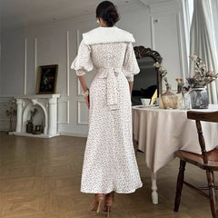 Figure-Hugging Dress With Printed Baby Collars