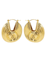 Hebillas de oreja de metal con forma de abanico y diseño retro exagerado