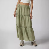 Sage Tiered Maxi Skirt