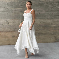 Elegant suspender lace slim dress