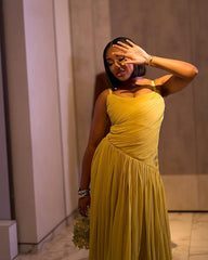 Sleeveless Low Waist Pleated Maxi Dress