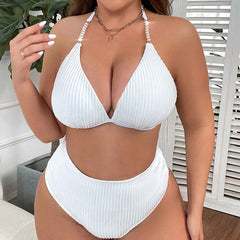 The Selene Ribbed Pearl Bikini Set