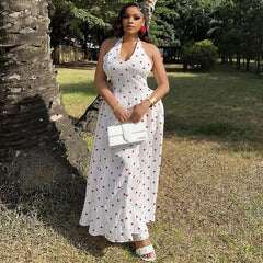 Elegant V-neck halter dress