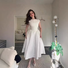 Elegant Backless Waist Midi Dress