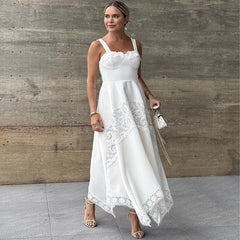 Elegant suspender lace slim dress