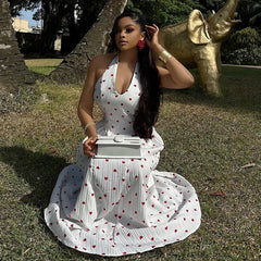 Elegant V-neck halter dress