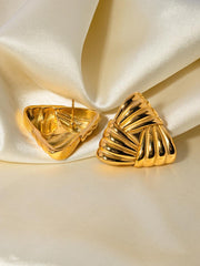 Pendientes geométricos de metal, sencillos y versátiles