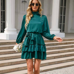 Langärmlige Minikleider mit Rüschensaum