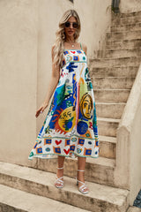 Soleil Art Print Midi Dress