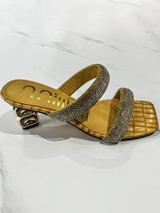 Sandalias de tacón alto con diamantes de imitación