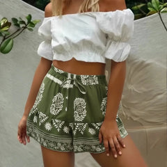 Liora Boho High-Waist Shorts