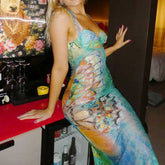 Elke Butterfly Print Cut Out Maxi Dress