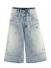 Men's Washed Wide Leg Cropped Jeans