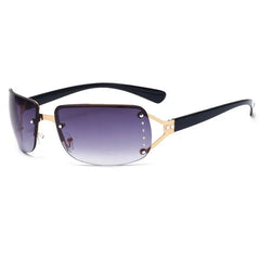 Rimless Rectangle Sunglasses with Tinted Lenses