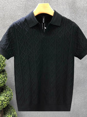 Men's Plus Size Basic style Collared Neck Knit Polo