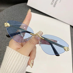 Rimless Cat Eye Sunglasses