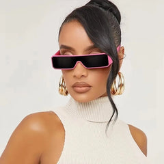 Futuristic Rectangle Sunglasses with Tinted Lens