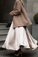 Back Elastic Waist Satin Minx Skirt Elegant & Comfortable