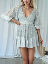Full Size Lace Cutout Back Half Sleeve Mini Dress Plus Size