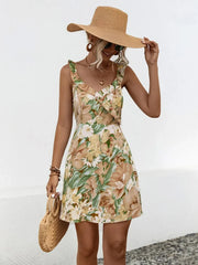 Beach Ready Ruffled Wide Strap Mini Dress