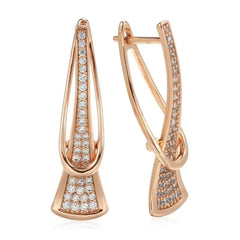 Beautiful Natural Zircon Rose Gold Drop Earrings
