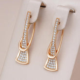 Beautiful Natural Zircon Rose Gold Drop Earrings