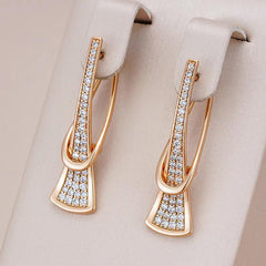 Beautiful Natural Zircon Rose Gold Drop Earrings