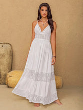 Boho Crochet Cami Maxi Dress Romantic Tiered Layers